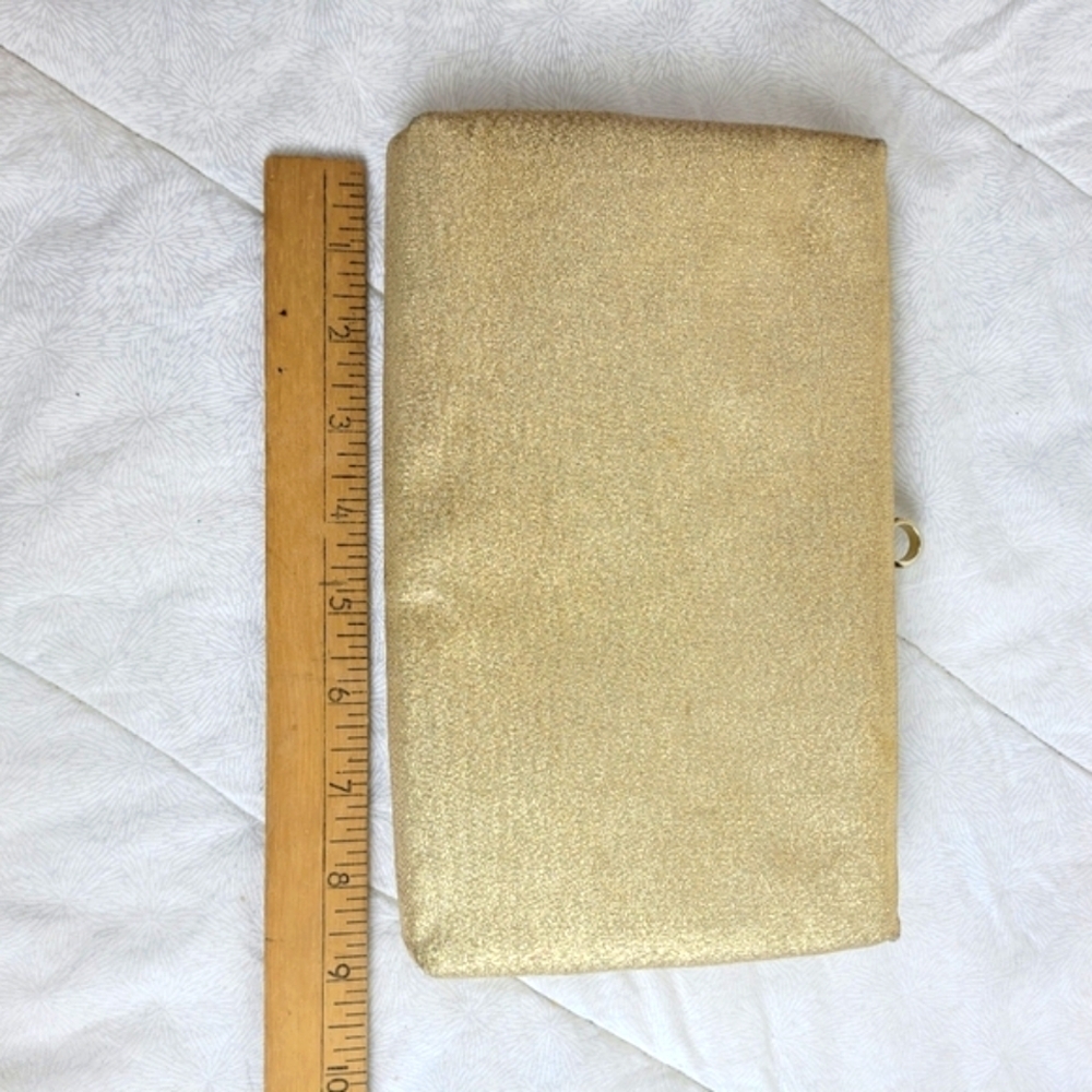 After Five 1950's Vintage Elegant Gold Clutch Bag Minimalist Contemporary Shape - Picture 5 of 11